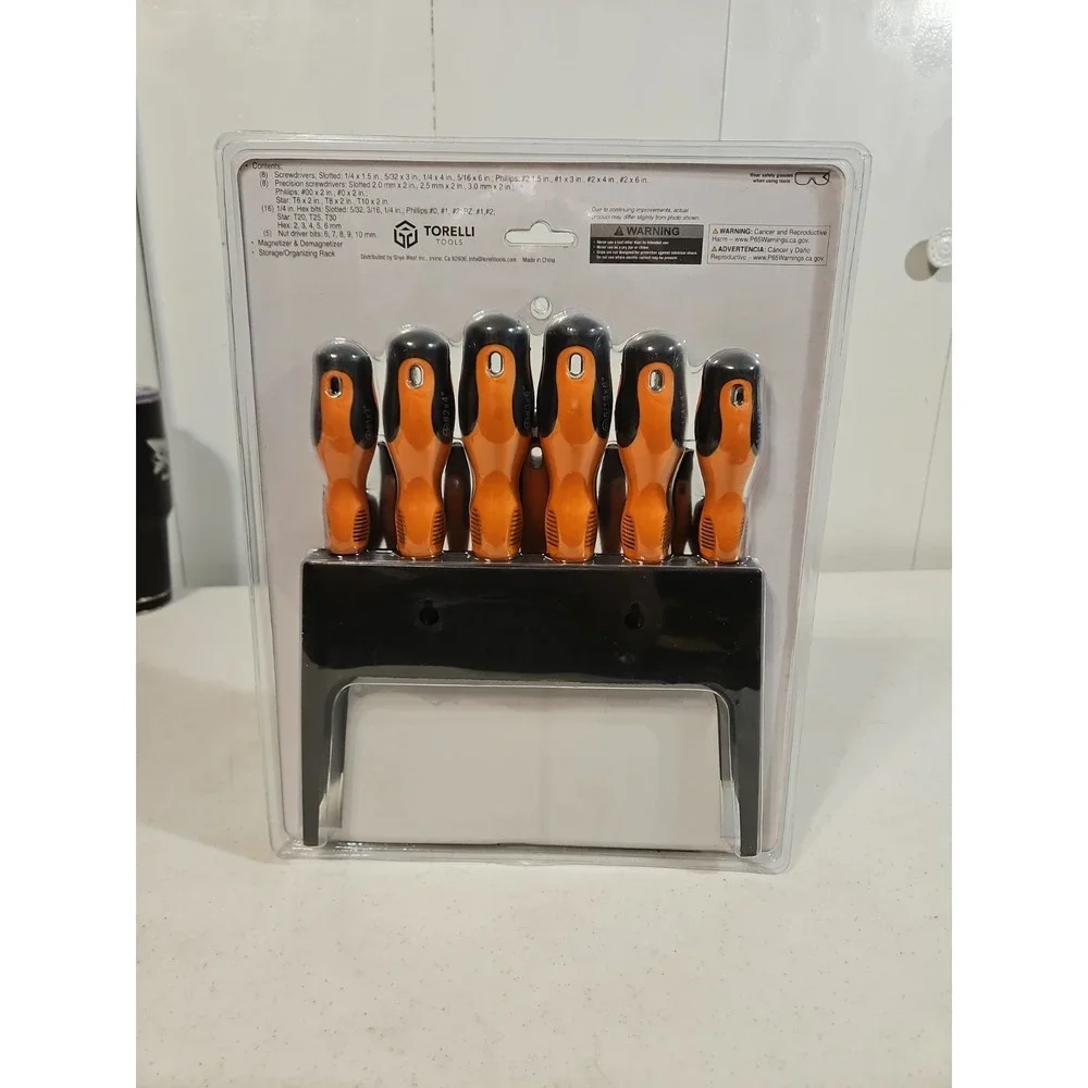 Torelli‎ Tools Screwdriver Set 39 Piece w/Storage Rack & Magnetizer/Demagnetizer